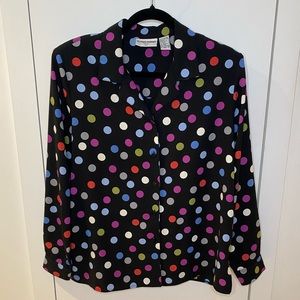 ALFRED DUNNER Vintage Multicoloured Polka Dots Shirt/Blouse